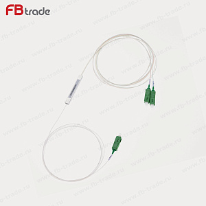 PS-102-A-9B10-SC PLC сплиттер, 1x2, миникорпус, кабель 0,9мм 1м G.657, SC/UPC