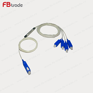 PS-104-A-9B10-SC PLC сплиттер, 1x4, миникорпус, кабель 0,9мм 1м G.657, SC/UPC