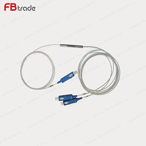 PS-102-A-9B10-SC PLC сплиттер, 1x2, миникорпус, кабель 0,9мм 1м G.657, SC/UPC