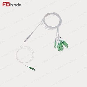 PS-108-A-9B10-SA PLC сплиттер, 1x8, миникорпус, кабель 0,9мм 1м G.657, SC/APC